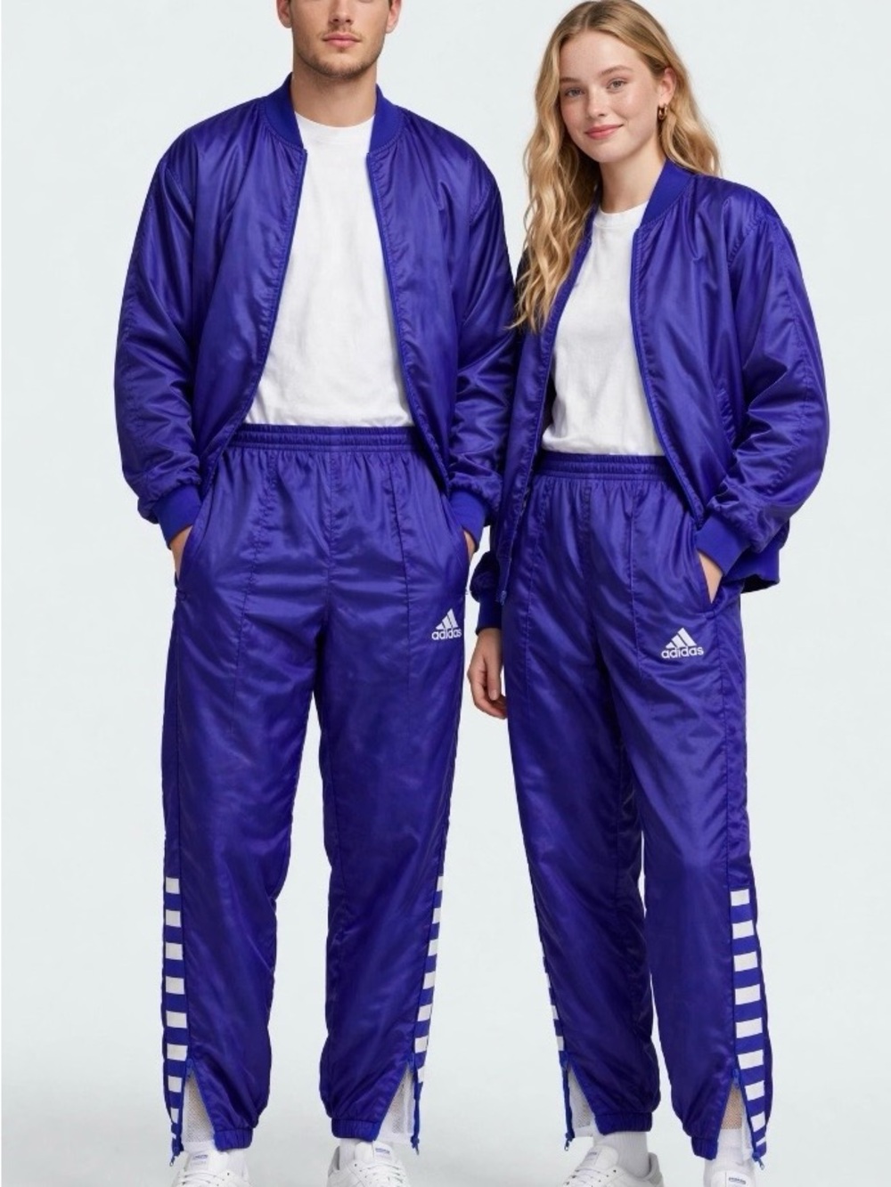 Vintage adidas 1990’s Team Tearaway track warm up Pants in Royal Blue Size M